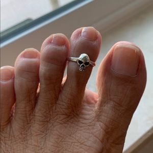 Sterling Silver Skull Toe Ring, Religious Rings, Midi Ring, Skeleton, Skulls